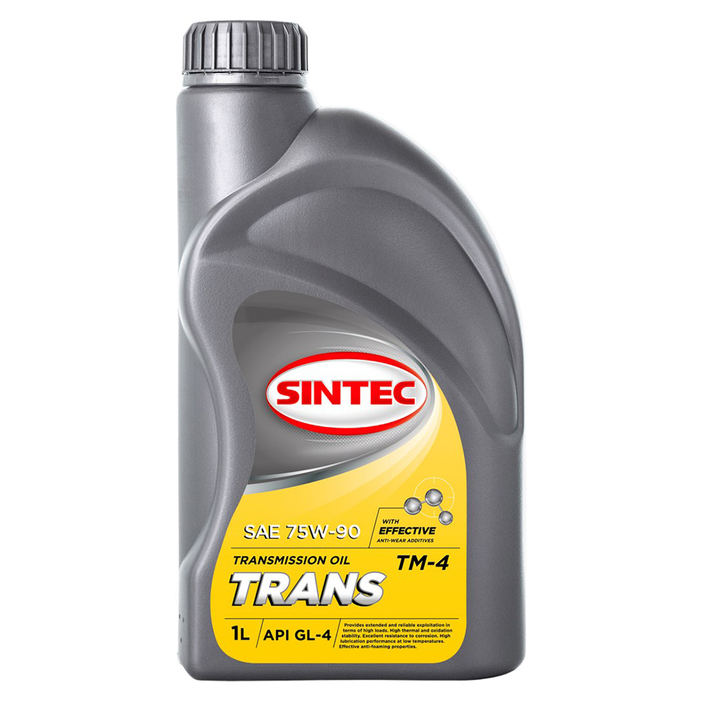 Масло трансмиссионное синтетическое SINTEC 75W90 GL-4 4л SINTEC  TRANS ТМ4 SAE 80W-90 API GL-4 1л ар